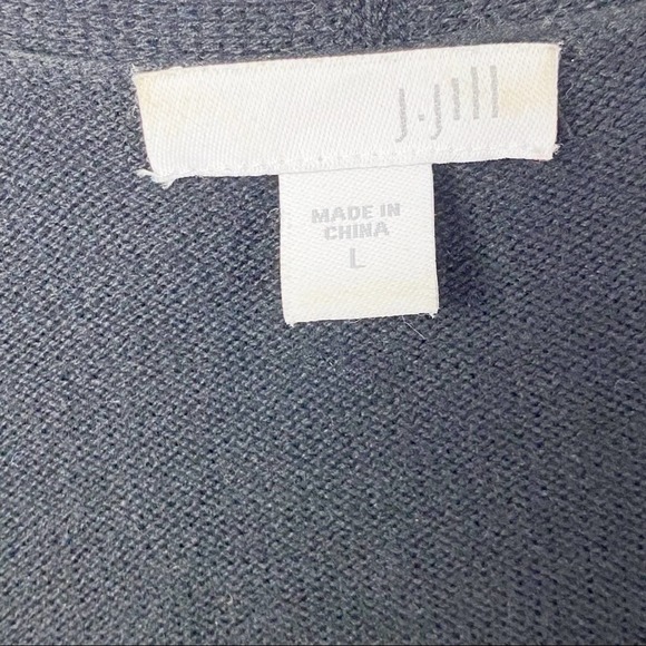 J. JILL Black Gold Floral One Button Longline Cardigan, Size Large - Picture 3 of 9